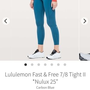 Lululemon fast and free nulux 25"